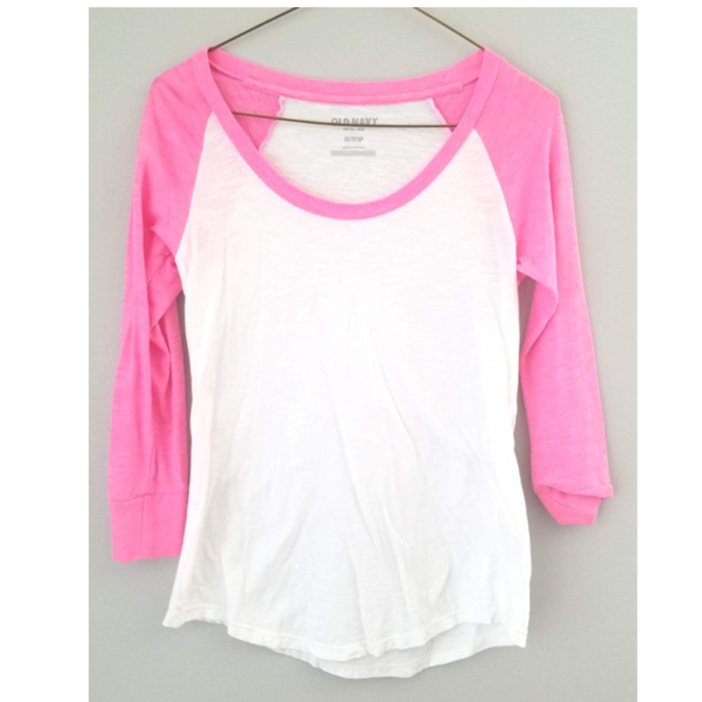 Old Navy pink baseball tee size XS